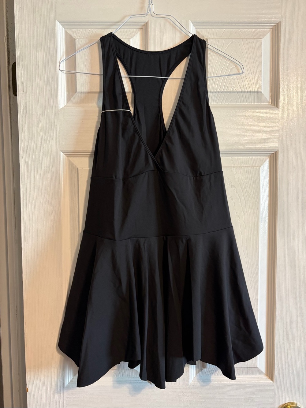 HALARA Black Active Mini Dress Plus Size 1X V-Neck Pleated Fit & Flare Tennis